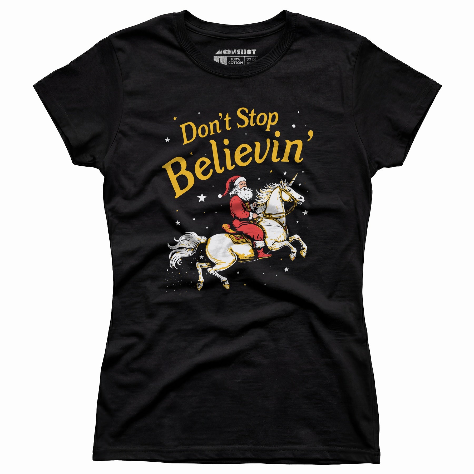 Don't Stop Believin' Santa Unicorn - Women's T-Shirt