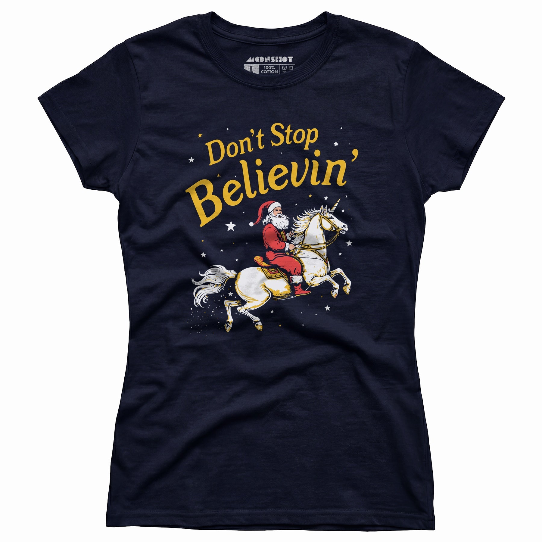 Don't Stop Believin' Santa Unicorn - Women's T-Shirt