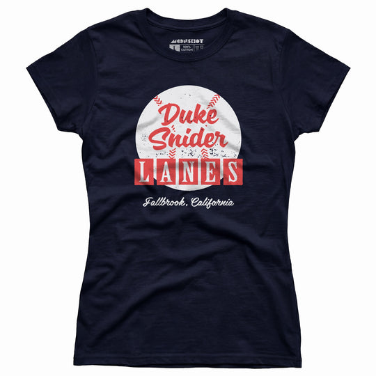 Duke Snider Lanes - Fallbrook, CA - Vintage Bowling Alley - Women's T-Shirt