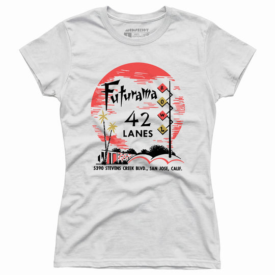 Futurama Lanes - San Jose, CA - Vintage Bowling Alley - Women's T-Shirt