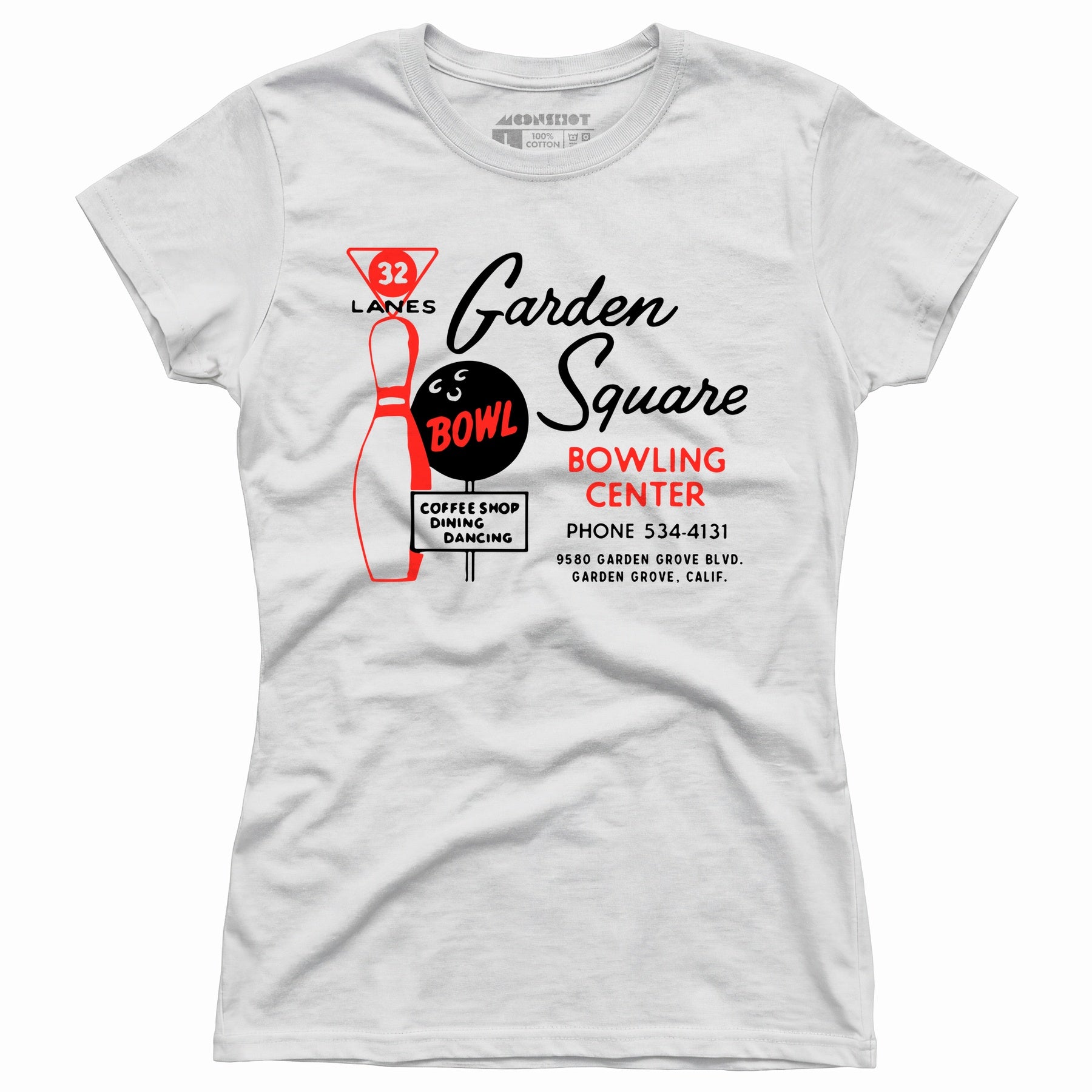 Garden Square Lanes - Garden Grove, CA - Vintage Bowling Alley - Women's T-Shirt
