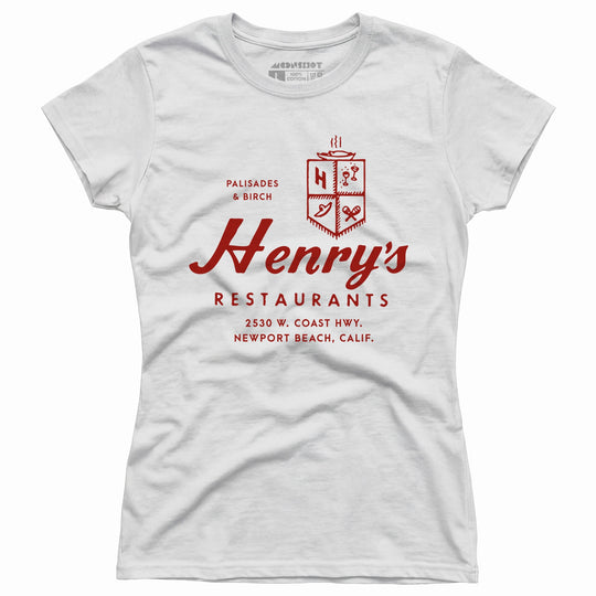 Henry's - Newport Beach, CA - Vintage Restaurant - Women's T-Shirt