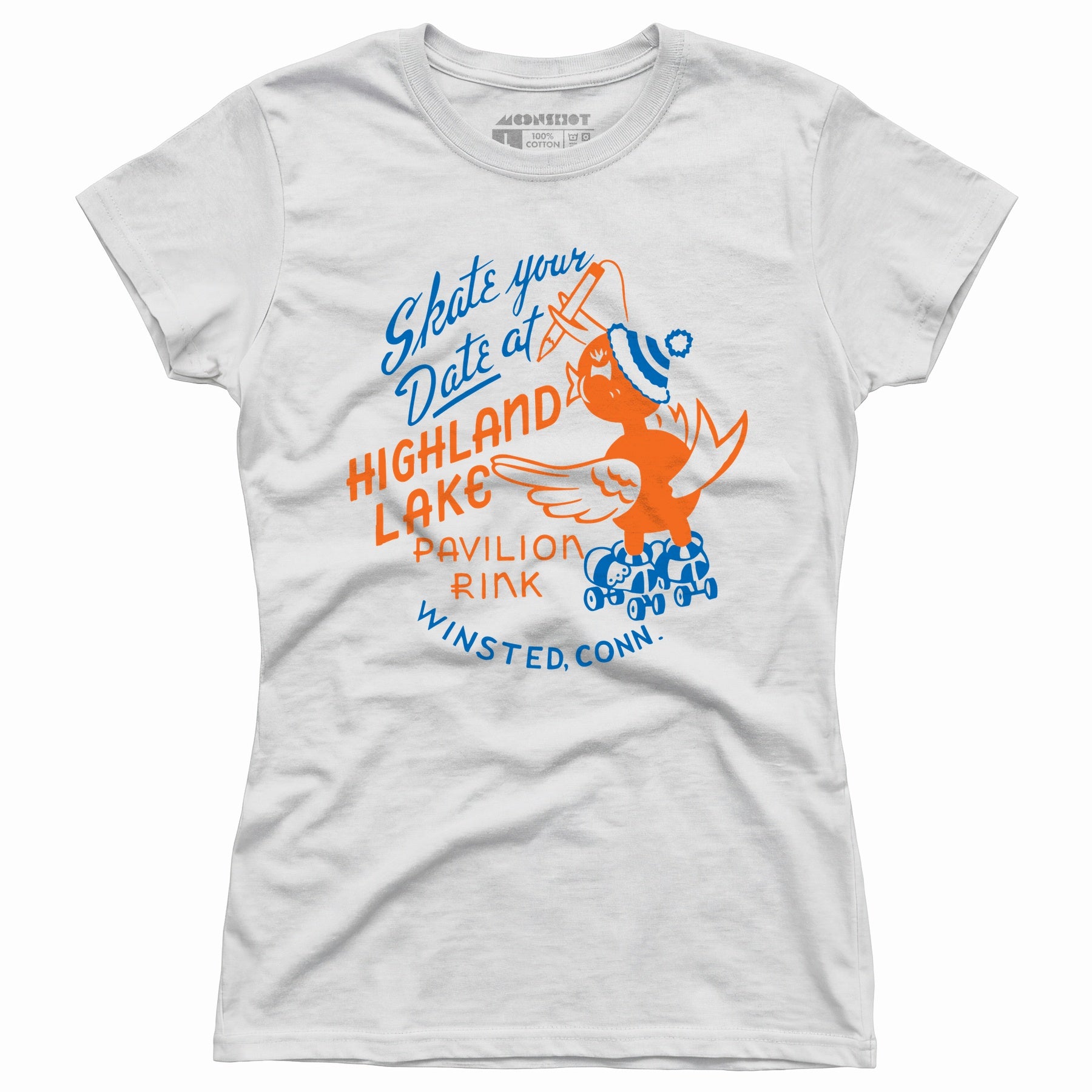 Highland Lake Pavilion Rink - Winsted, CT - Vintage Roller Rink - Women's T-Shirt