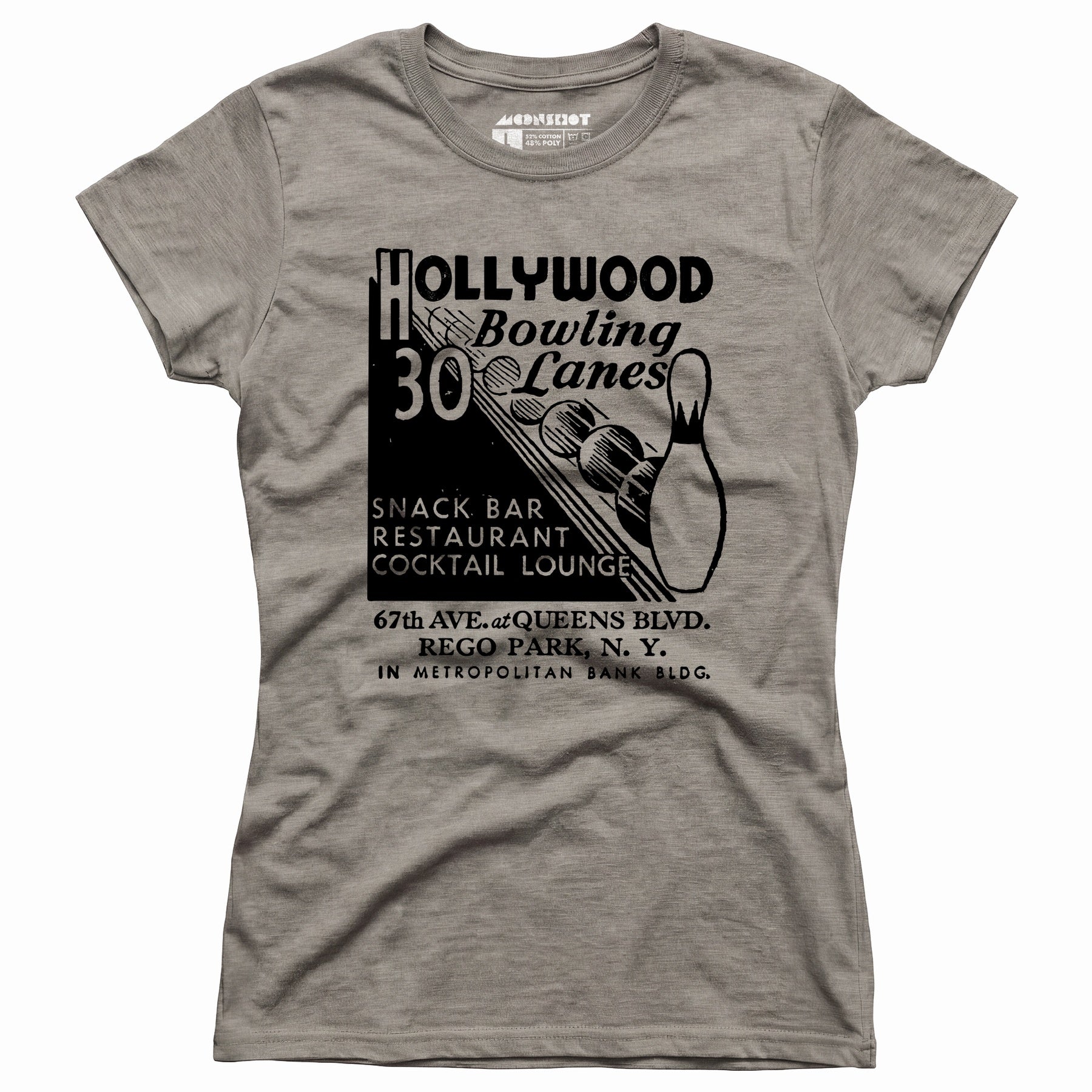 Hollywood Bowling Lanes - Rego Park, NY - Vintage Bowling Alley - Women's T-Shirt