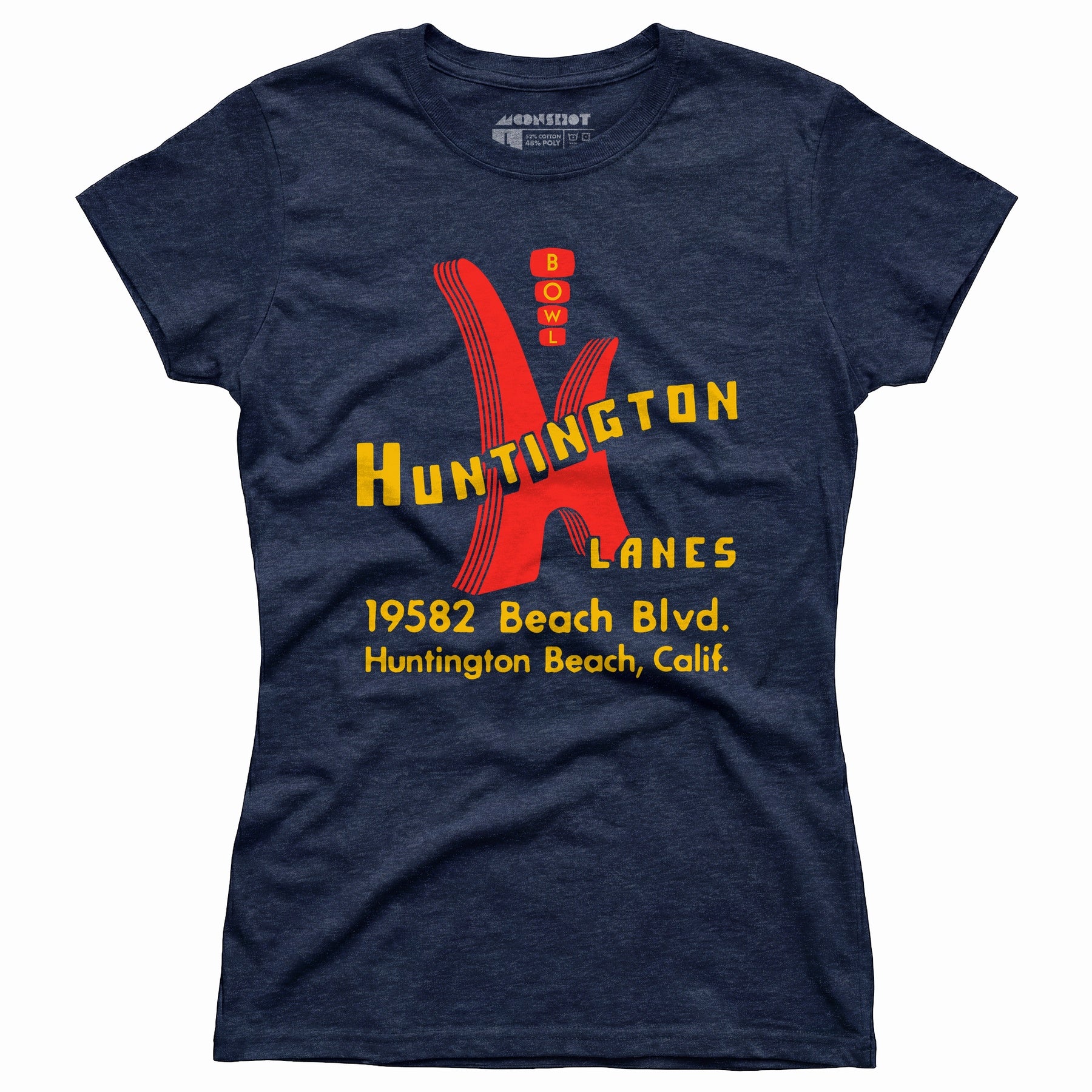 Huntington Lanes - Huntington Beach, CA - Vintage Bowling Alley - Women's T-Shirt