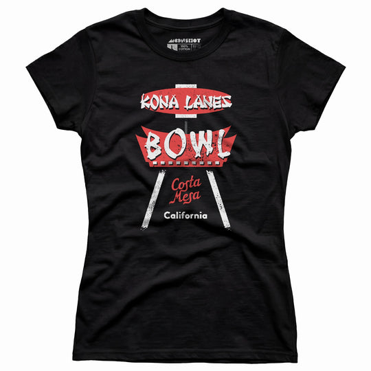 Kona Lanes - Costa Mesa, CA - Vintage Bowling Alley - Women's T-Shirt