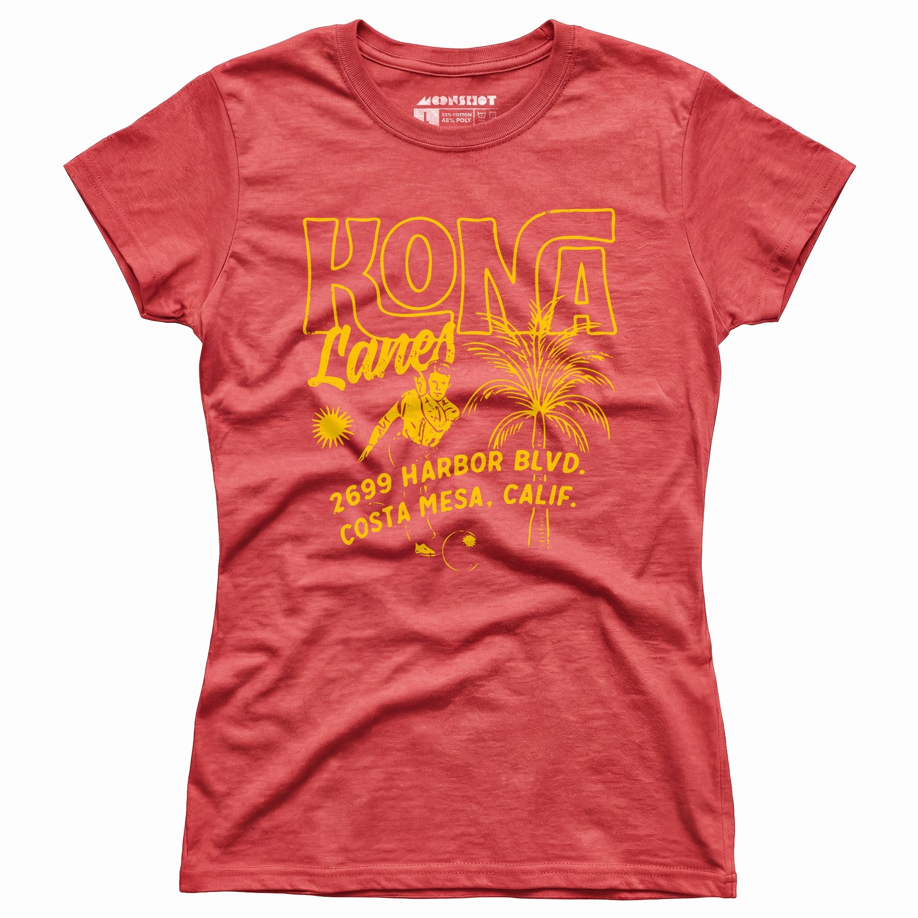 Kona Lanes v3 - Costa Mesa, CA - Vintage Bowling Alley - Women's T-Shirt