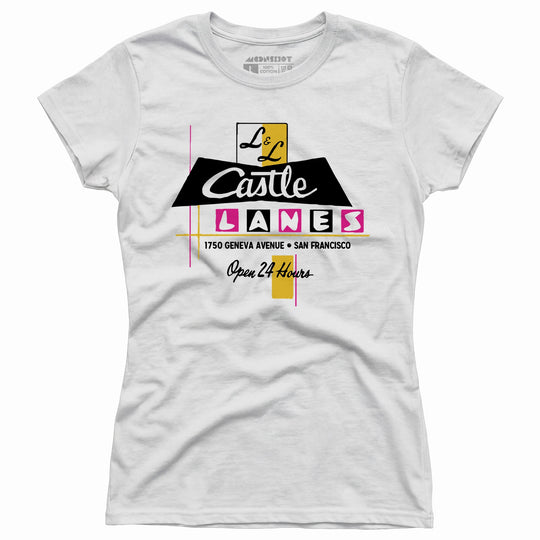 L & L Castle Lanes - San Francisco, CA - Vintage Bowling Alley - Women's T-Shirt