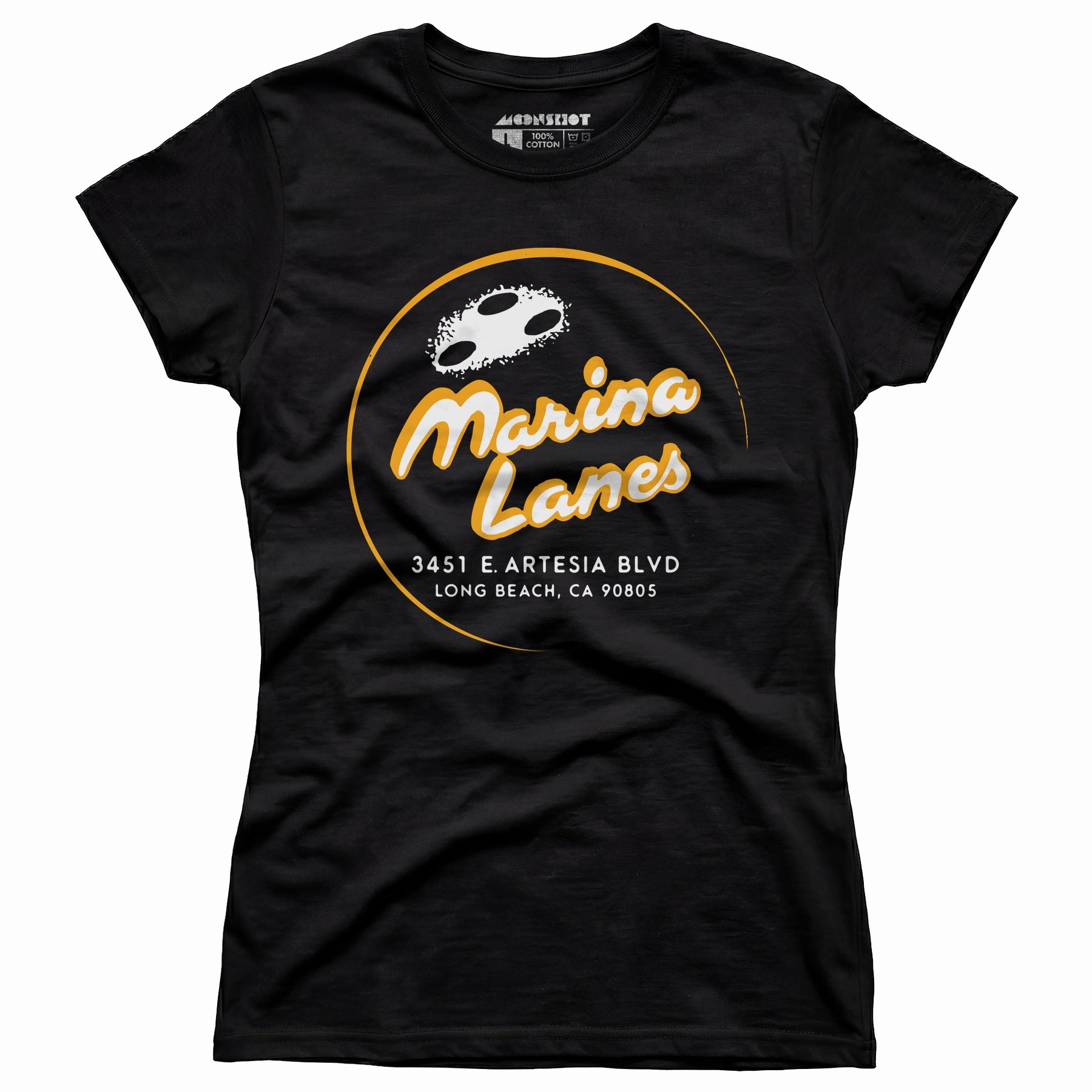 Marina Lanes - Long Beach, CA - Vintage Bowling Alley - Women's T-Shirt