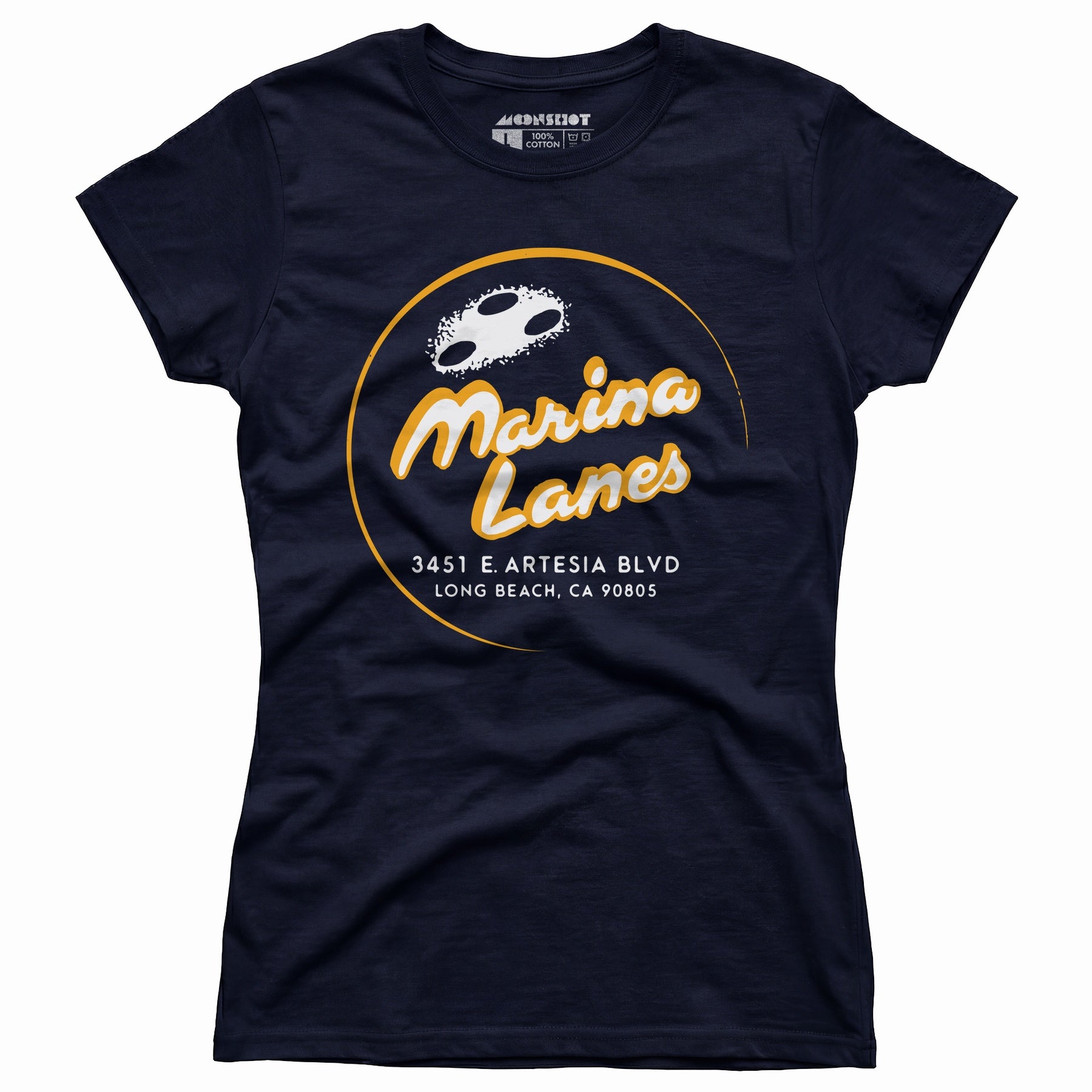 Marina Lanes - Long Beach, CA - Vintage Bowling Alley - Women's T-Shirt