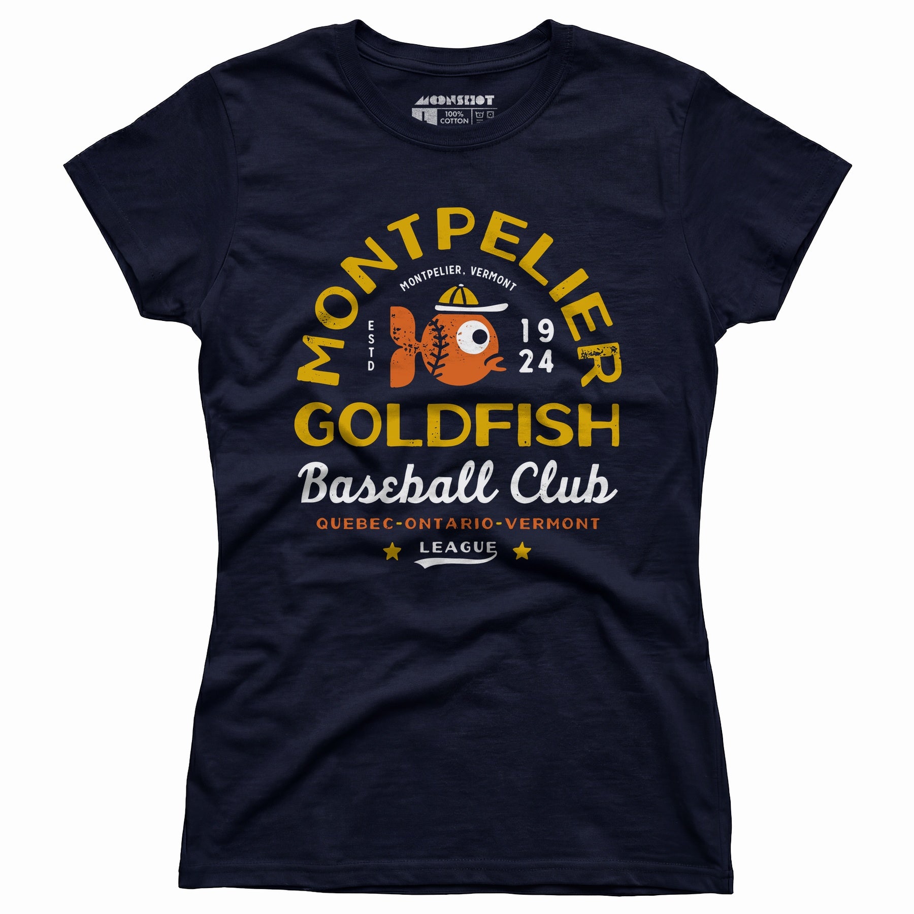 Montpelier Goldfish - Vermont - Vintage Defunct Baseball Teams - Women's T-Shirt