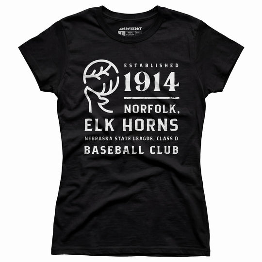 Norfolk Elk Horns - Nebraska - Vintage Defunct Baseball Teams - Women's T-Shirt