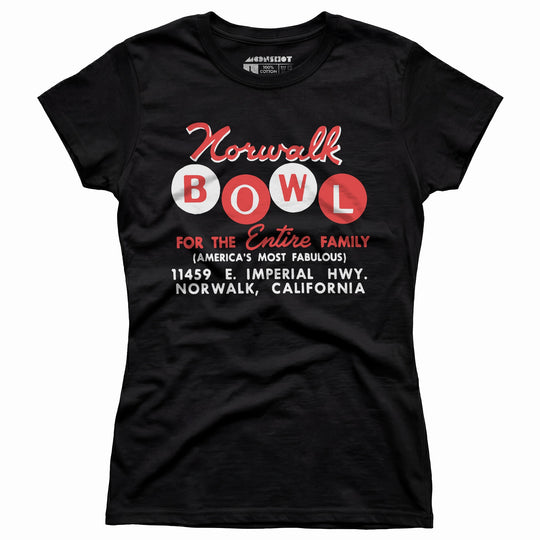 Norwalk Bowl - Norwalk, CA - Vintage Bowling Alley - Women's T-Shirt