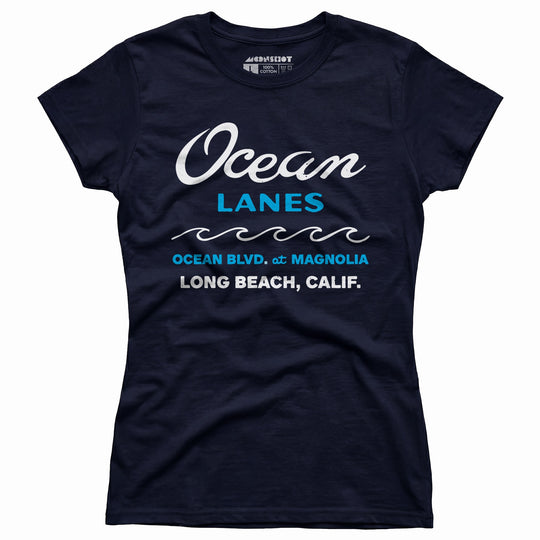 Ocean Lanes - Long Beach, CA - Vintage Bowling Alley - Women's T-Shirt