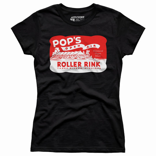Pop's - Three Rivers, MI - Vintage Roller Rink - Women's T-Shirt