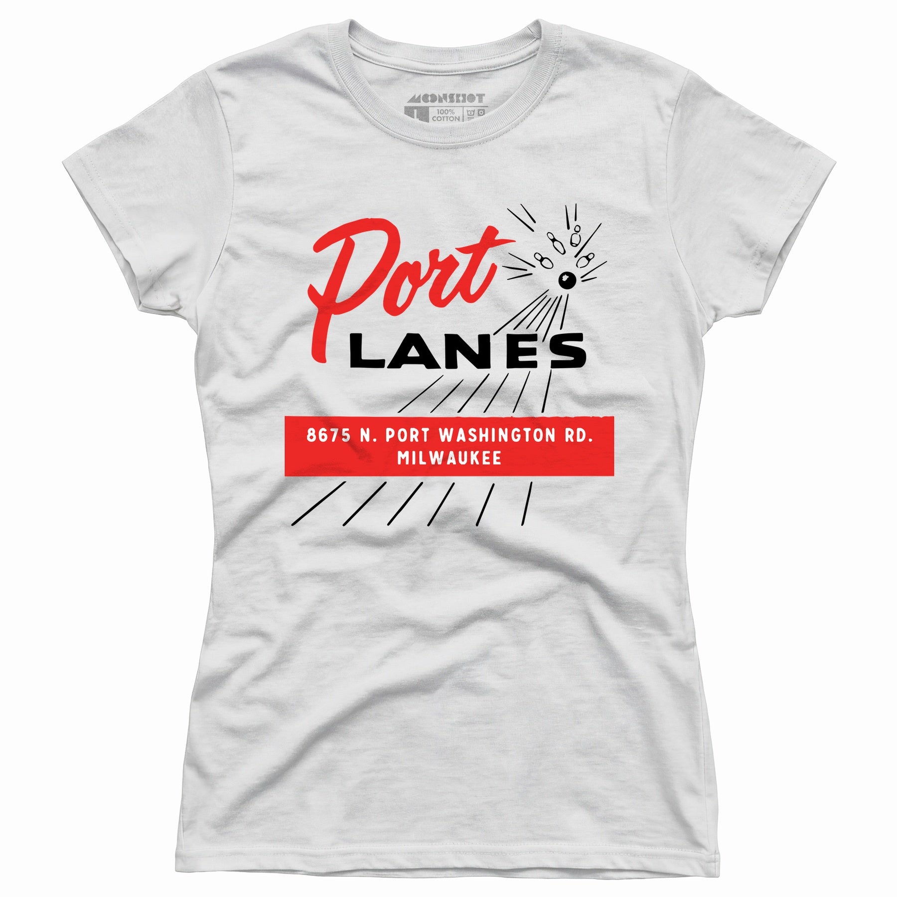 Port Lanes - Milwaukee, WI - Vintage Bowling Alley - Women's T-Shirt