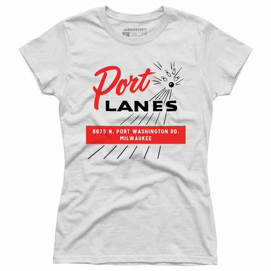 Port Lanes - Milwaukee, WI - Vintage Bowling Alley - Women's T-Shirt