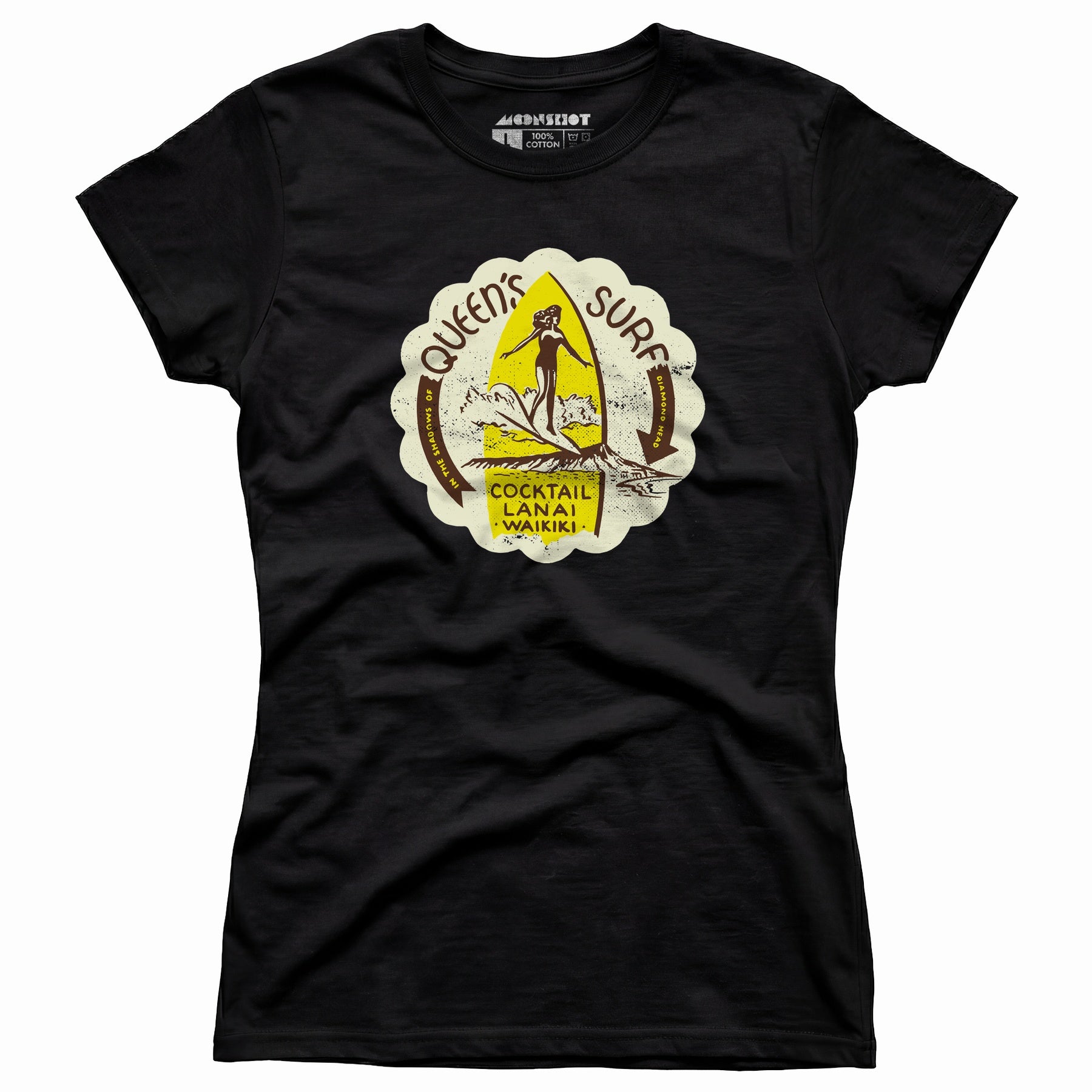 Queen's Surf - Waikiki, HI - Vintage Tiki Bar - Women's T-Shirt