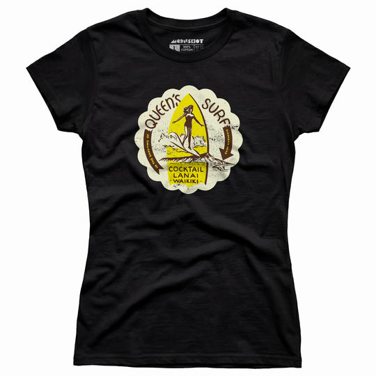 Queen's Surf - Waikiki, HI - Vintage Tiki Bar - Women's T-Shirt