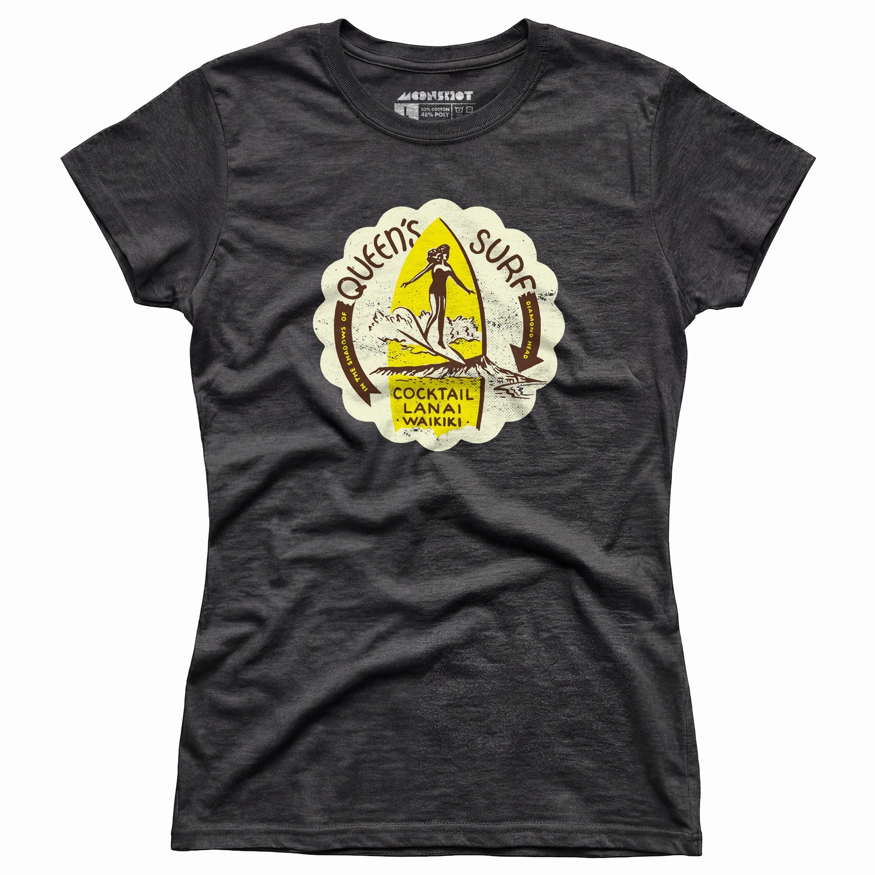 Queen's Surf - Waikiki, HI - Vintage Tiki Bar - Women's T-Shirt