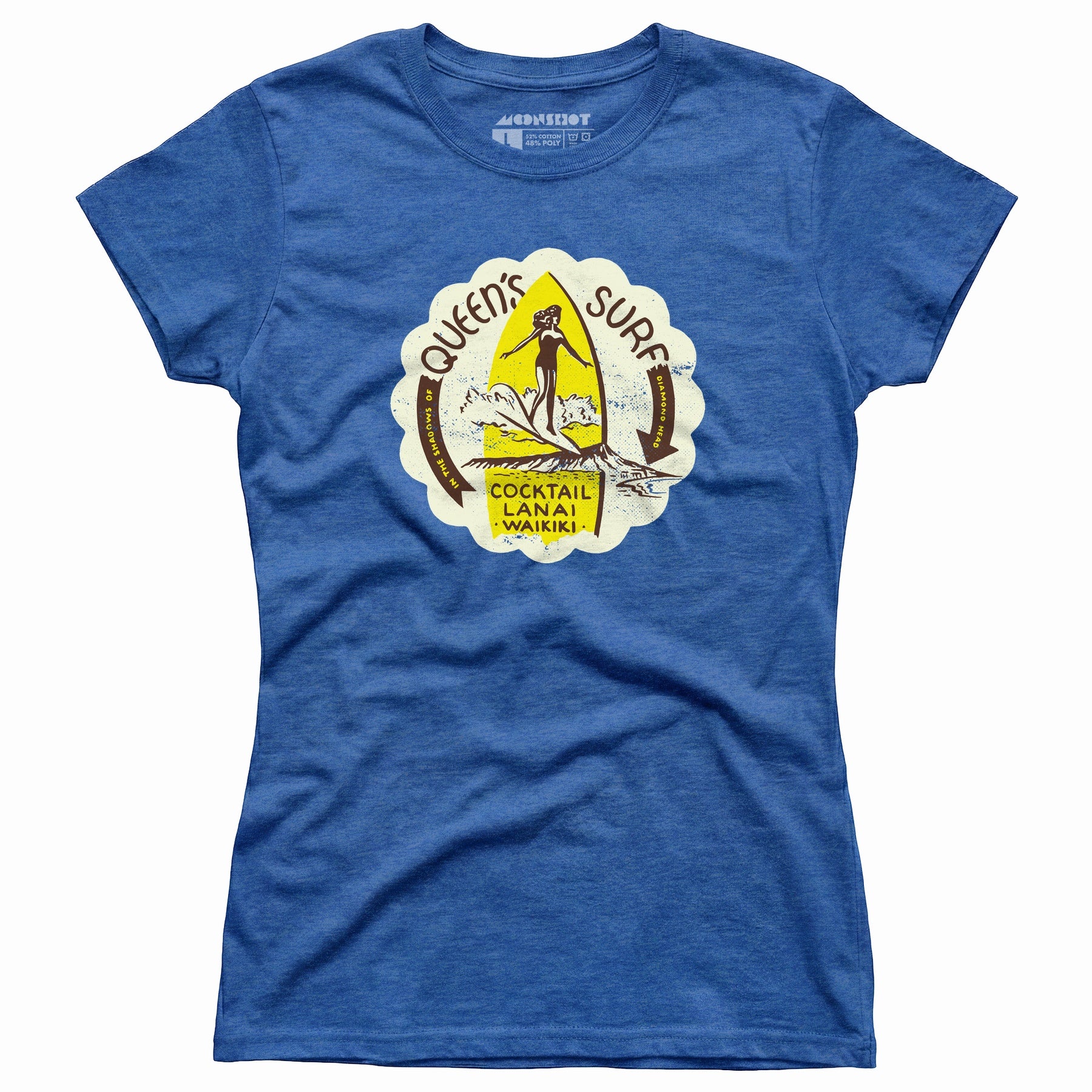 Queen's Surf - Waikiki, HI - Vintage Tiki Bar - Women's T-Shirt