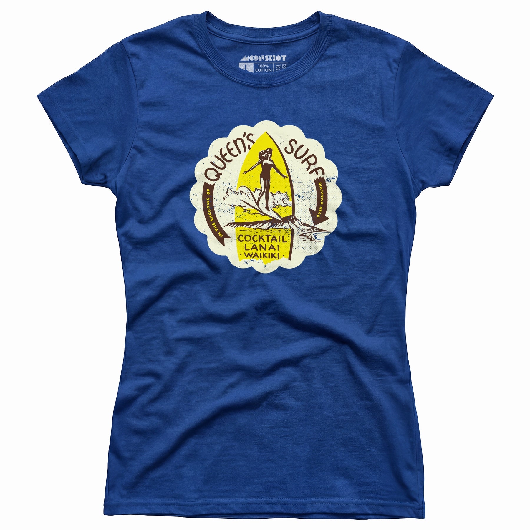 Queen's Surf - Waikiki, HI - Vintage Tiki Bar - Women's T-Shirt