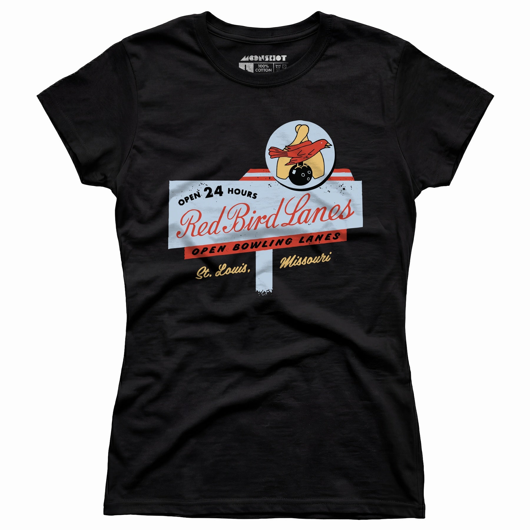 Red Bird Lanes v2 - St. Louis, MO - Vintage Bowling Alley - Women's T-Shirt
