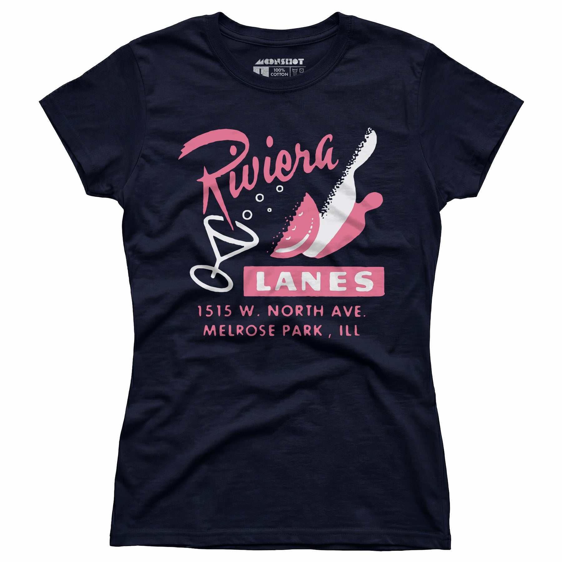 Riviera Lanes - Melrose Park, IL - Vintage Bowling Alley - Women's T-Shirt