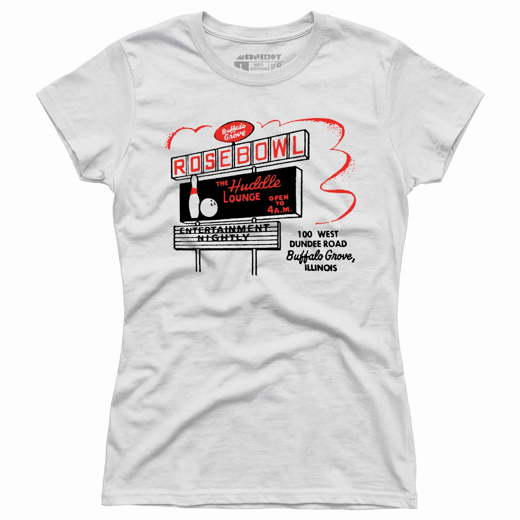 Rose Bowl - Buffalo Grove, IL - Vintage Bowling Alley - Women's T-Shirt