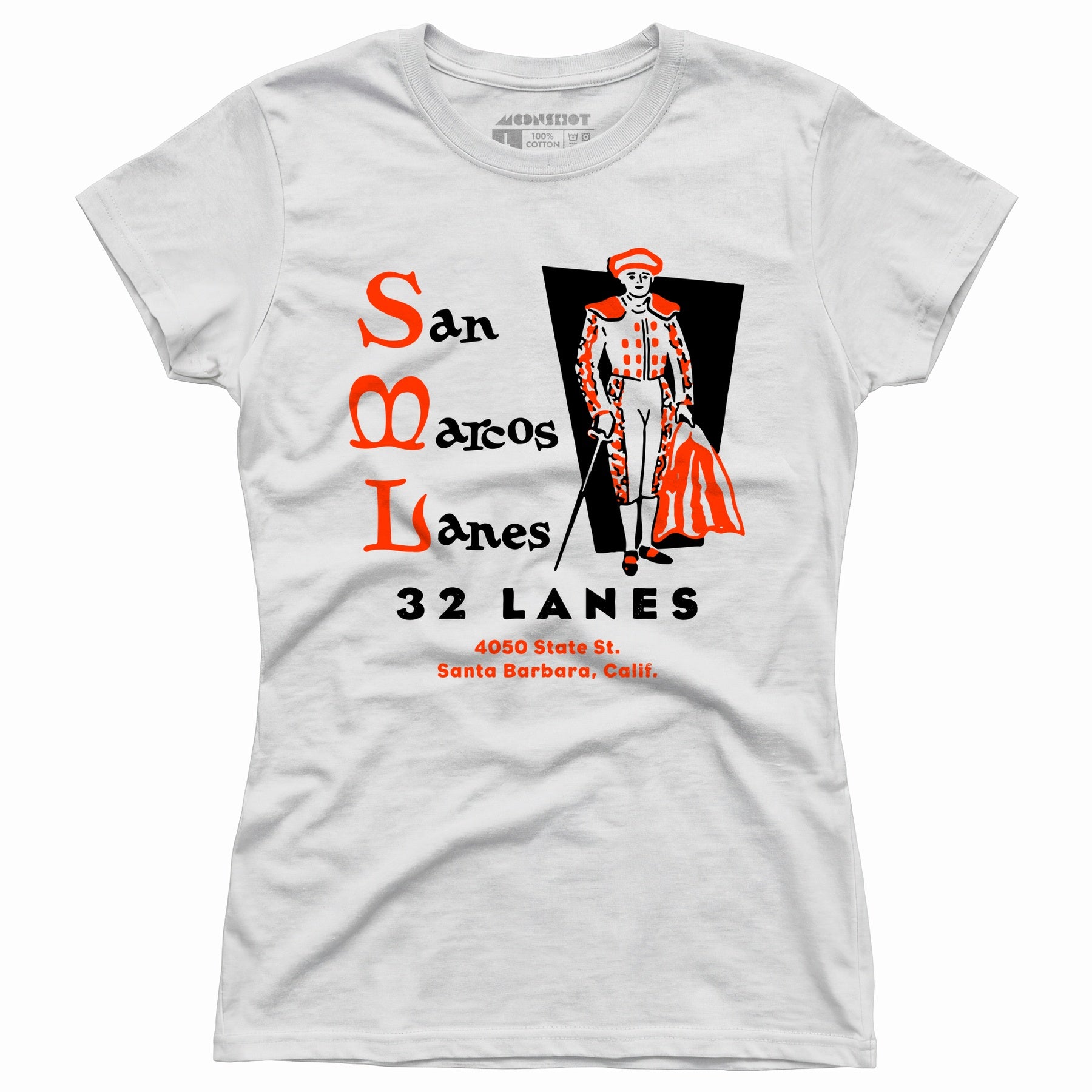 San Marcos Lanes - Santa Barbara, CA - Vintage Bowling Alley - Women's T-Shirt
