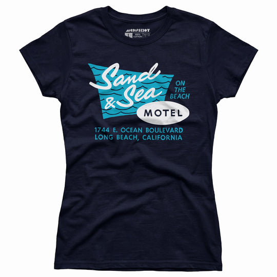 Sand & Sea Motel - Long Beach, CA - Vintage Motel - Women's T-Shirt