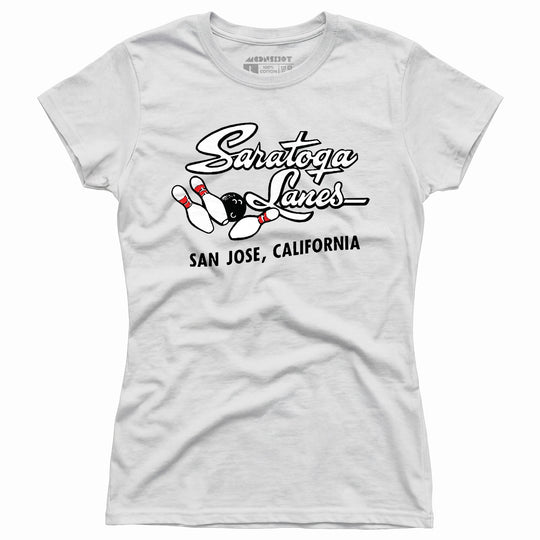 Saratoga Lanes - San Jose, CA - Vintage Bowling Alley - Women's T-Shirt
