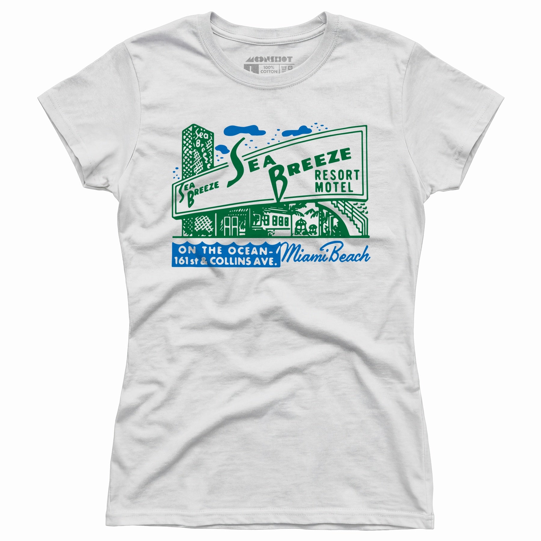 Sea Breeze - Miami, FL - Vintage Motel - Women's T-Shirt