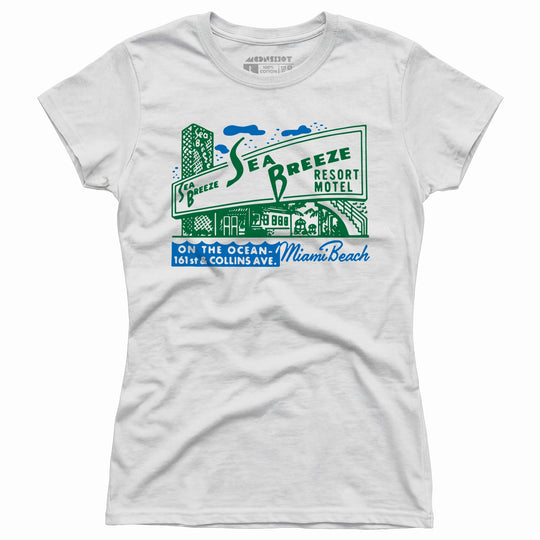 Sea Breeze - Miami, FL - Vintage Motel - Women's T-Shirt