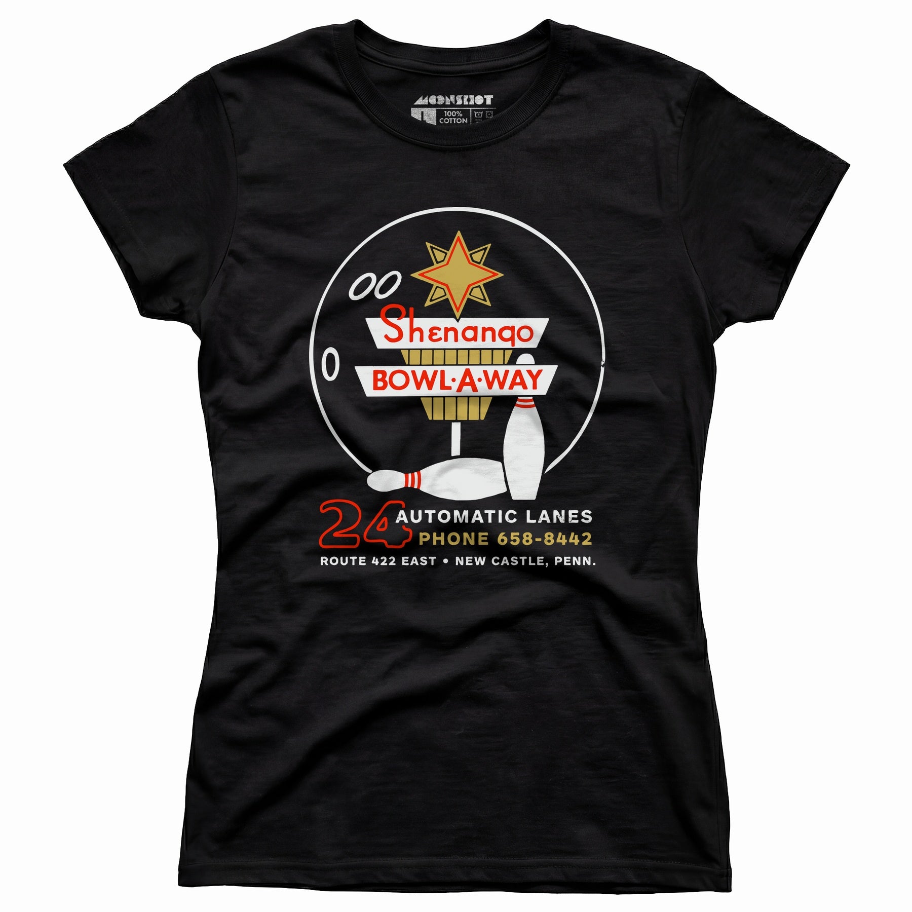 Shenango Bowl-a-Way - New Castle, PA - Vintage Bowling Alley - Women's T-Shirt