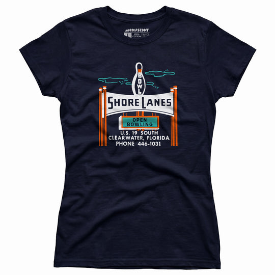 Shore Lanes - Clearwater, FL - Vintage Bowling Alley - Women's T-Shirt