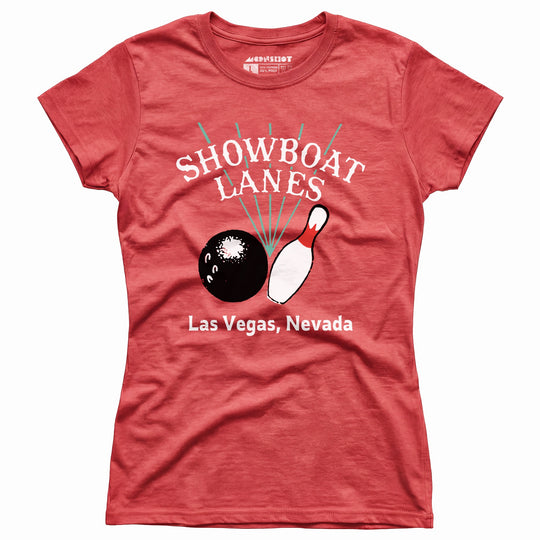Showboat Lanes - Las Vegas, NV - Vintage Bowling Alley - Women's T-Shirt