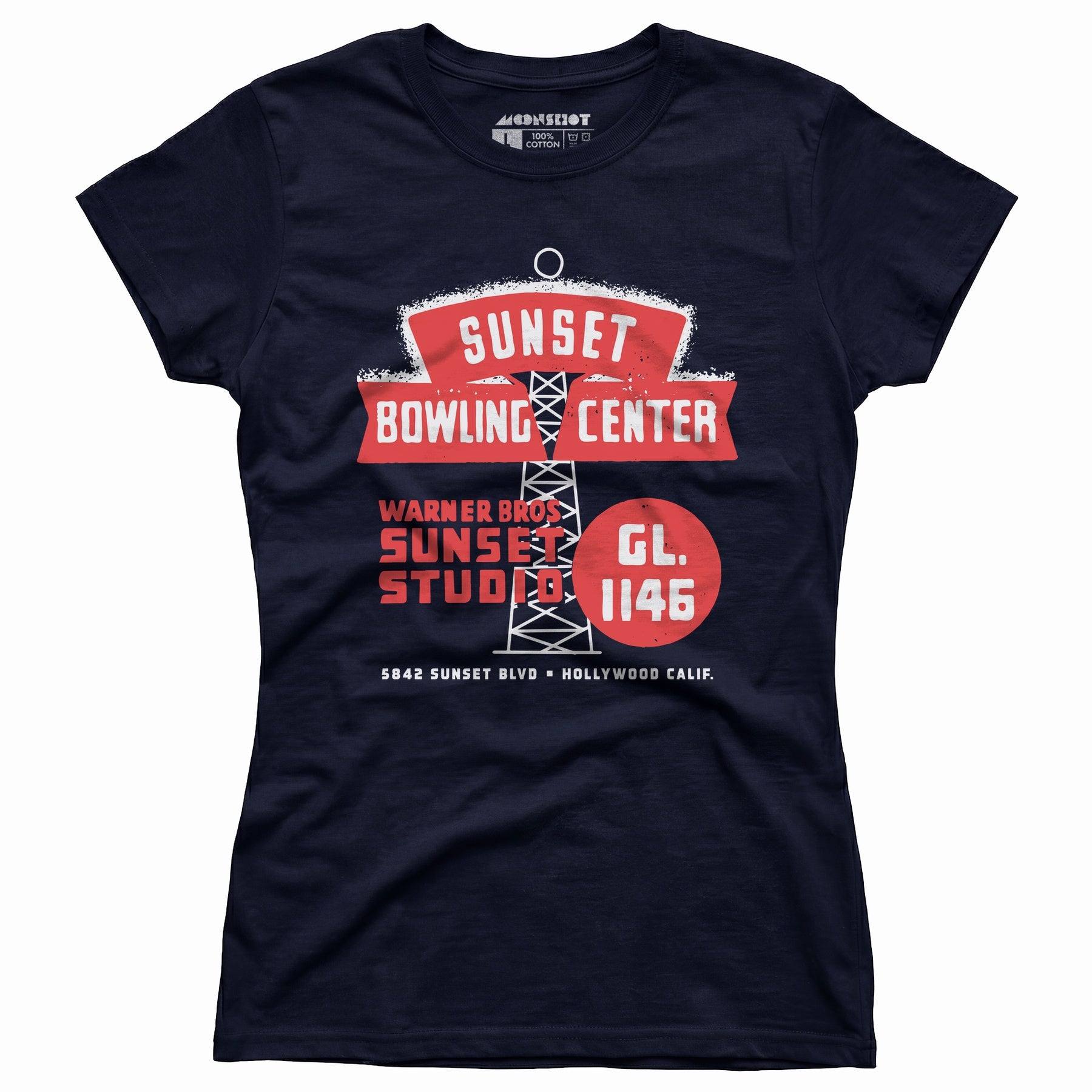 Sunset Bowling Center - Hollywood, CA - Vintage Bowling Alley - Women's T-Shirt