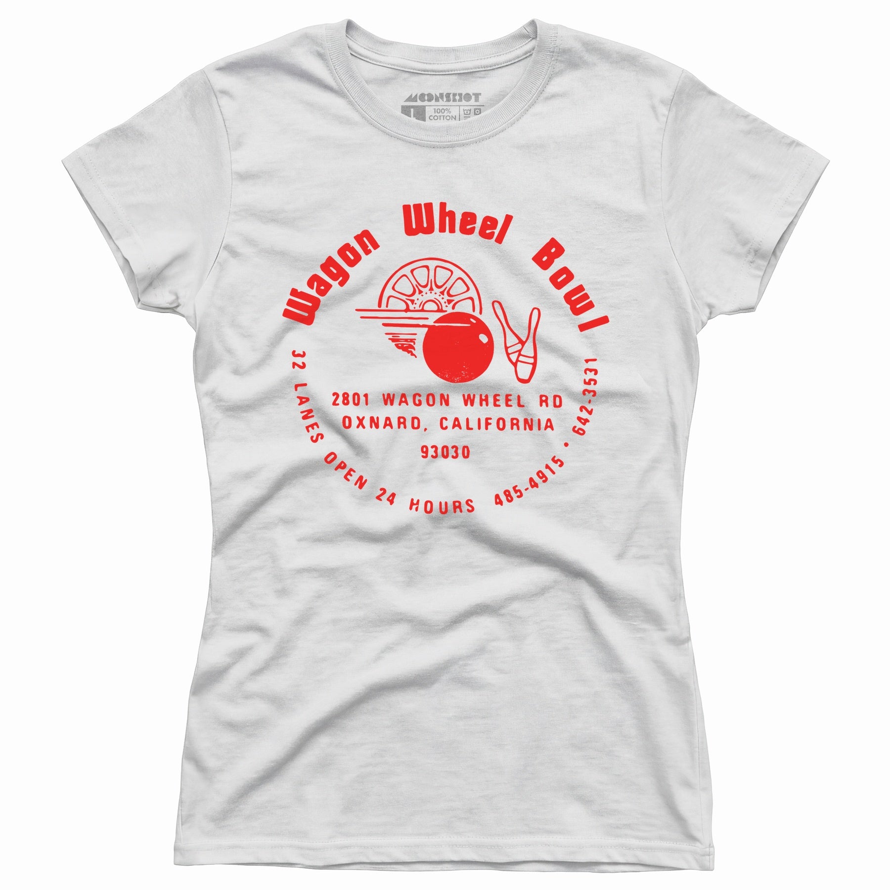 Wagon Wheel Bowl - Oxnard, CA - Vintage Bowling Alley - Women's T-Shirt