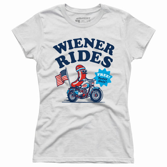 Wiener Rides 4th of July - Women's T-Shirt