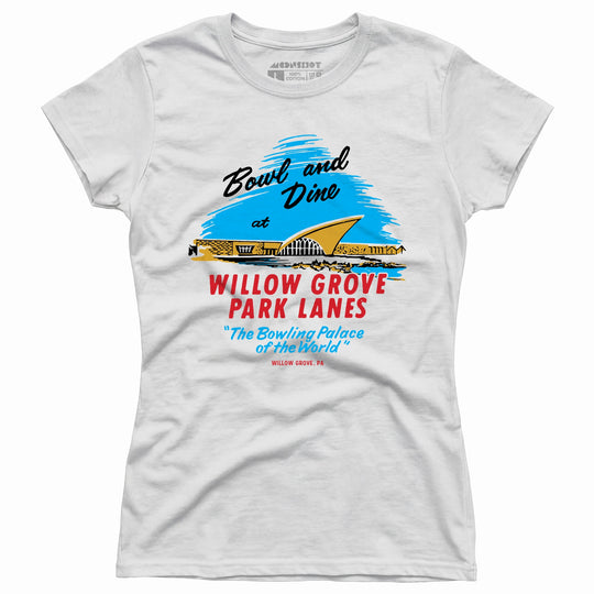 Willow Grove Park Lanes - Willow Grove, PA - Vintage Bowling Alley - Women's T-Shirt