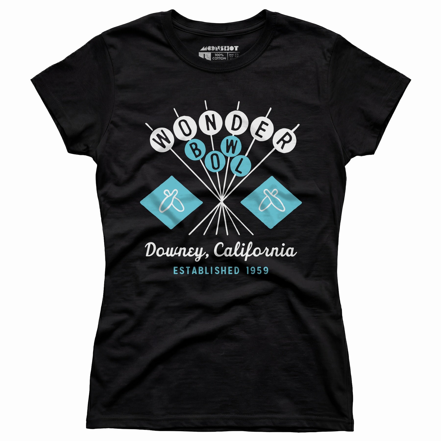Wonder Bowl - Downey, CA - Vintage Bowling Alley - Women's T-Shirt
