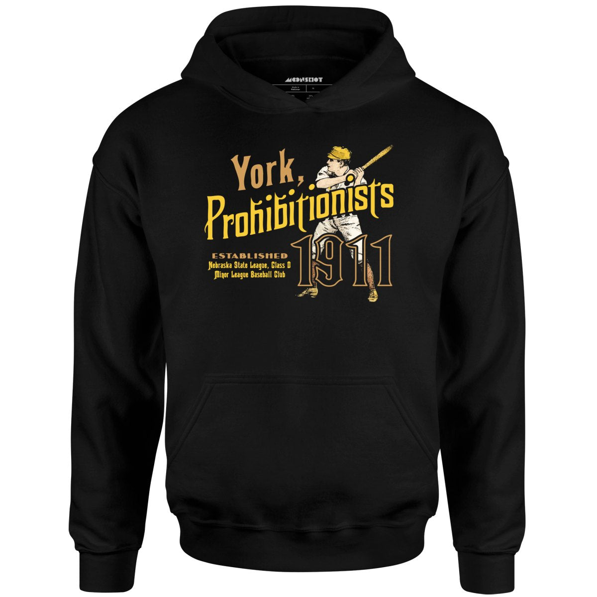 York Prohibitionists - Nebraska - Vintage Defunct Baseball Teams - Unisex Hoodie