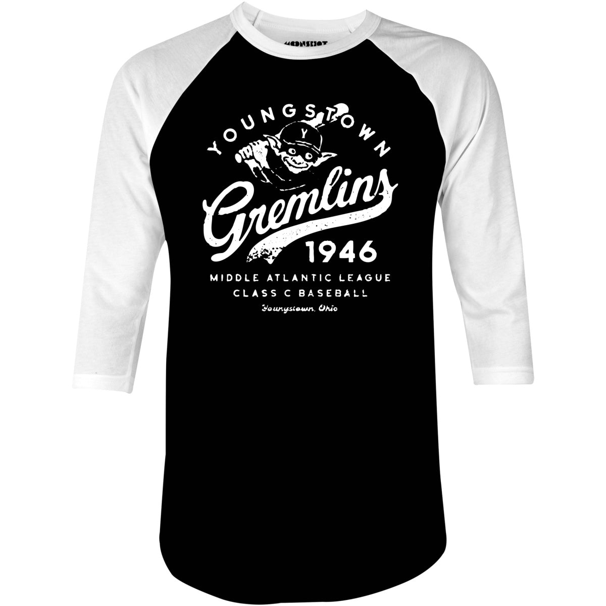 Youngstown Gremlins - Ohio - Vintage Defunct Baseball Teams - 3/4 Sleeve Raglan T-Shirt
