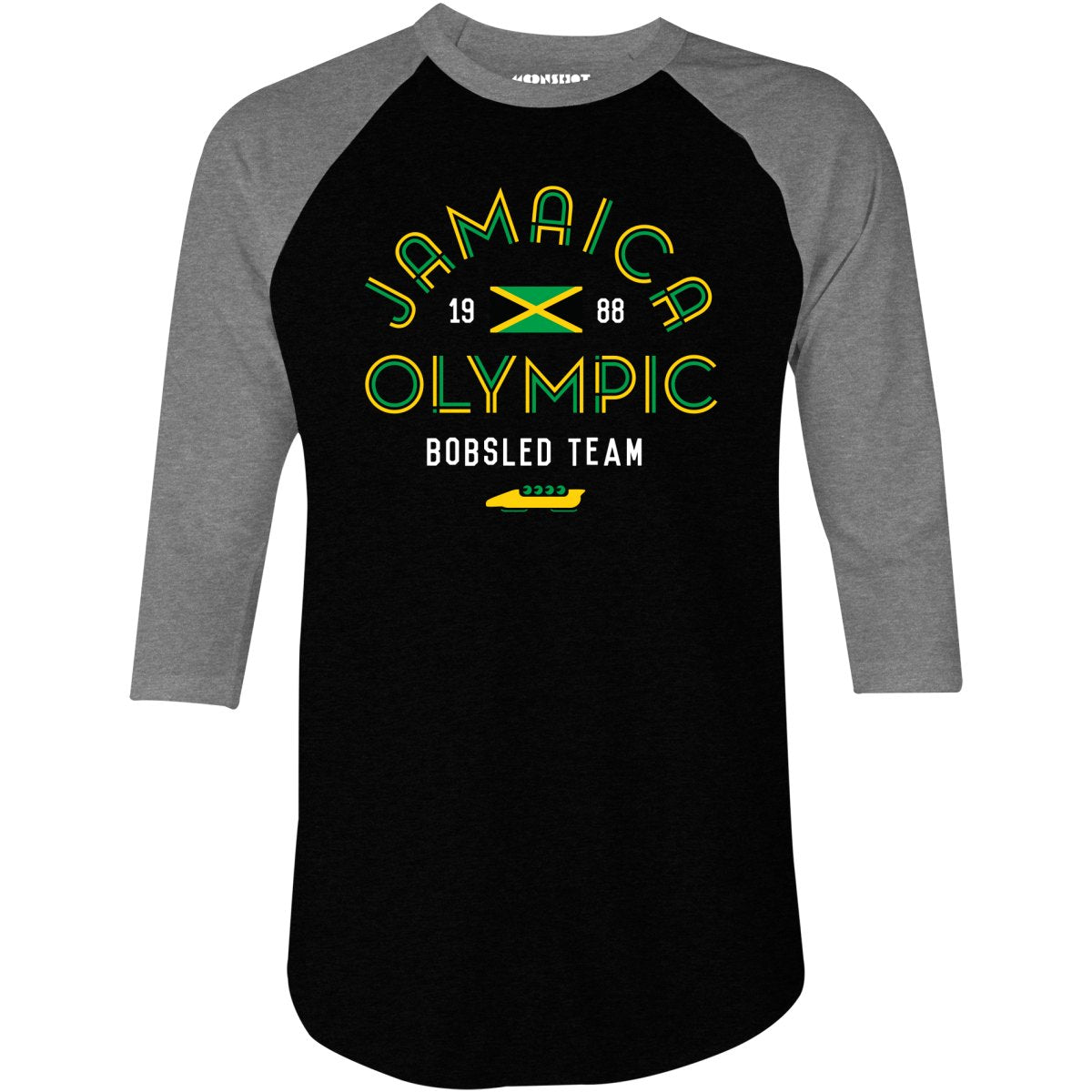 1988 Jamaica Olympic Bobsled Team - 3/4 Sleeve Raglan T-Shirt