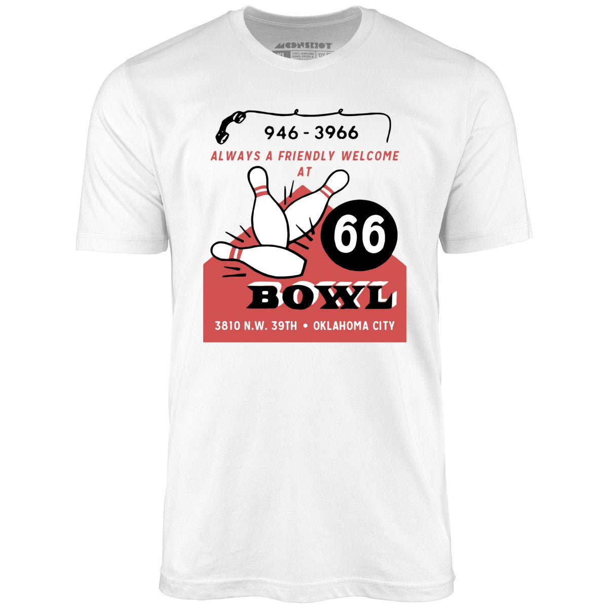 66 Bowl - Oklahoma City, OK - Vintage Bowling Alley - Unisex T-Shirt