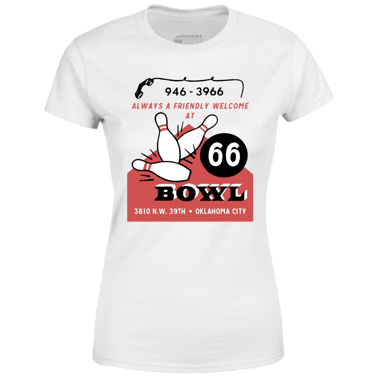 66 Bowl - Oklahoma City, OK - Vintage Bowling Alley - Women's T-Shirt