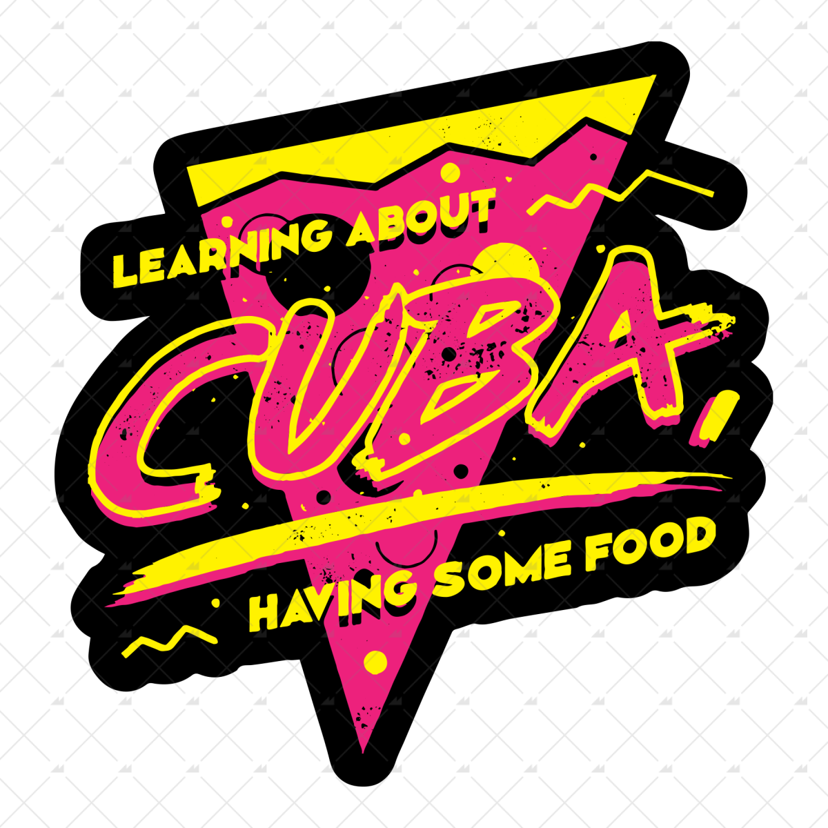 Learning About Cuba Having Some Food - Sticker