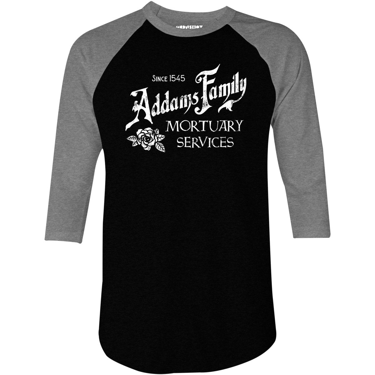 Addams Family Mortuary Services - 3/4 Sleeve Raglan T-Shirt