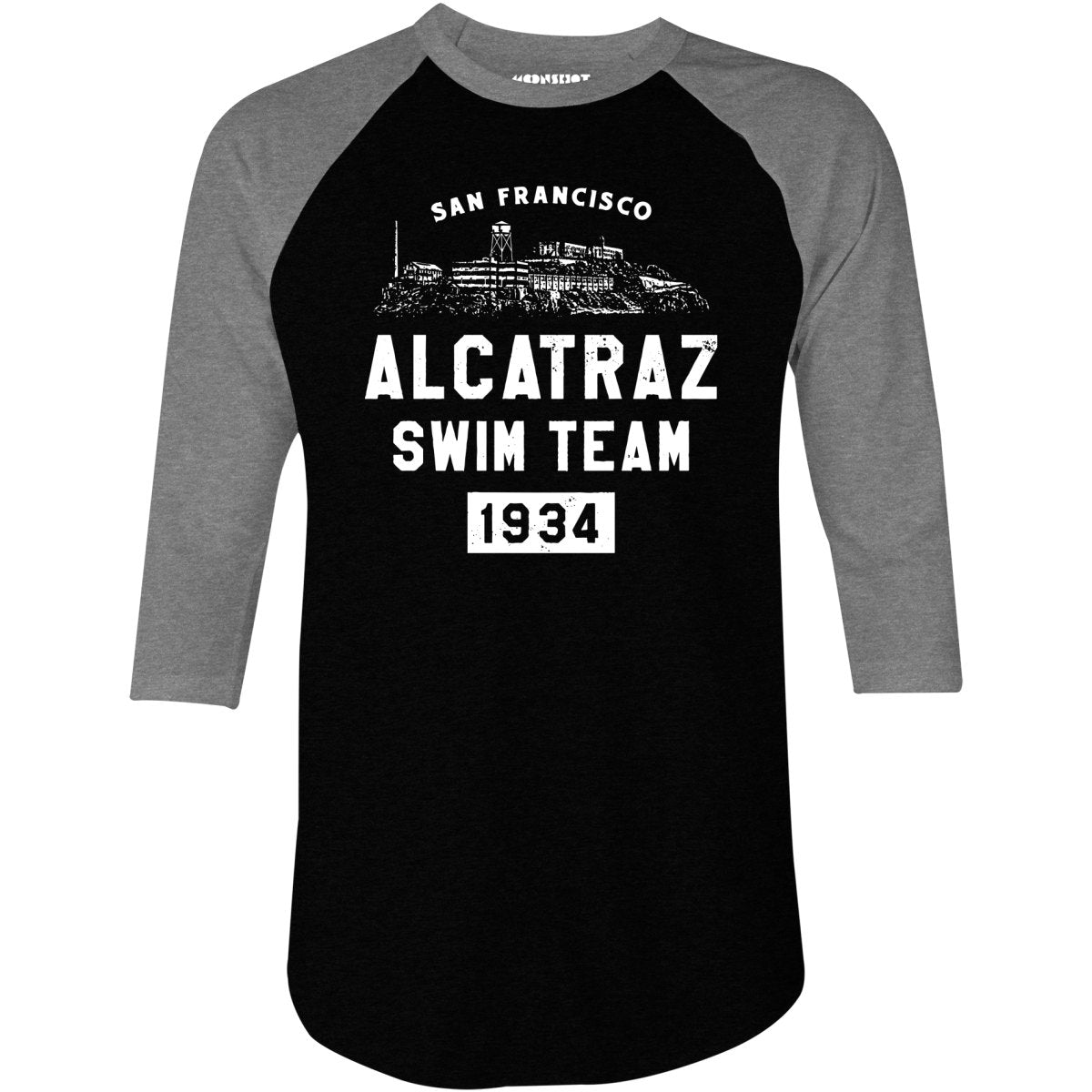 Alcatraz Swim Team - 3/4 Sleeve Raglan T-Shirt